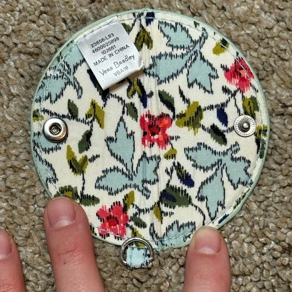 Vera Bradley Floral Blue and Pink Cord Holder with Key Ring - Picture 3 of 5